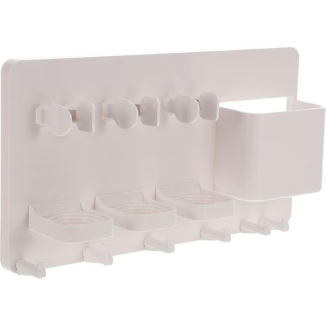 MINKUROW Cabilock Cepillo De Dientes Eléctrico Estante De Pared Punch Freetoothbrush Pasta De Dientes Organizador De Artículos De Tocador Estante De Almacenamiento Para El Hogar Baño (1/5)