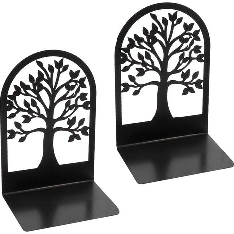 Serre-livres métal blanc en forme d’arbre antidérapant pour enfants, maison et étagères