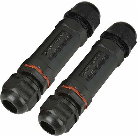 Lot de 2 connecteurs de fil étanches IP68 pour boîtier de jonction pour diamètre de câble Ø1-13 mm, noir, (1/4)