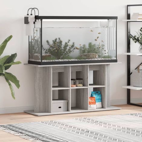 Support pour aquarium gris 120x40x60cm bois d'ingénierie