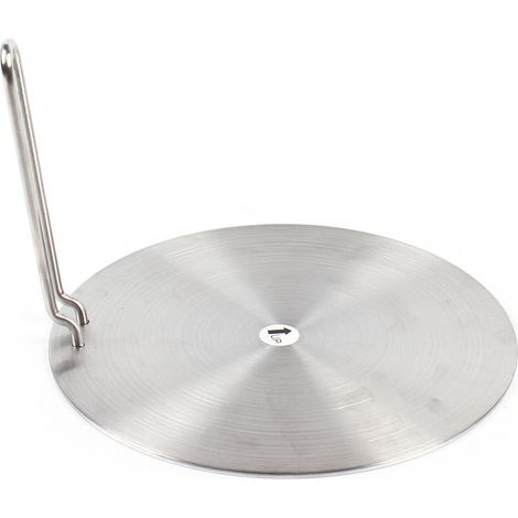Universal für Induktion Adapterplatte Induktionsherd Adapter Kochfeld Induktionsadapter Wärmeverteilerplatte Ø 24CM Silber