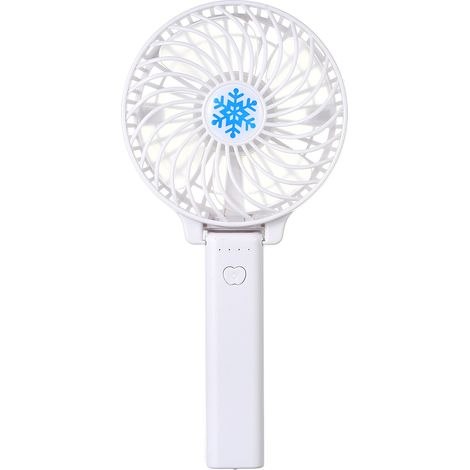 Ventilateur portable rechargeable par batterie au lithium USB, pliable, pour la ventilation, la climatisation et l'extérieur (blanc).