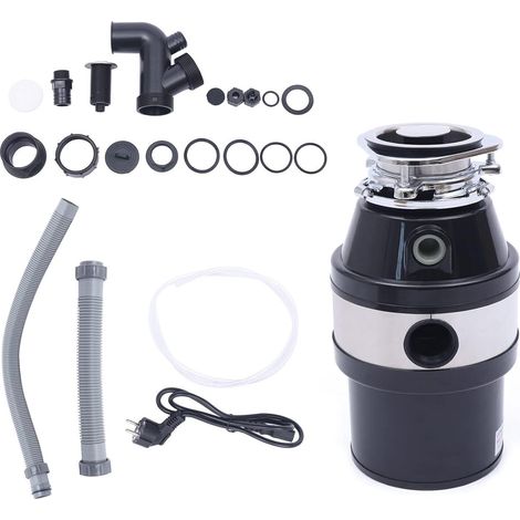 Küchenabfallentsorger, 3/4 HP 3500RPM Küche Speisereste Müllschredder mit Luftschalter, Haushaltsmüllentsorger Müllentsorgung Lebensmittelabfälle 560W (1/5)