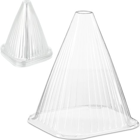Relaxdays 32x Plant Cover, Snail and Frost Protection, HWD: 22 x 19 x 19 cm, Greenhouse Propagation Cones, Transparent (1/5)