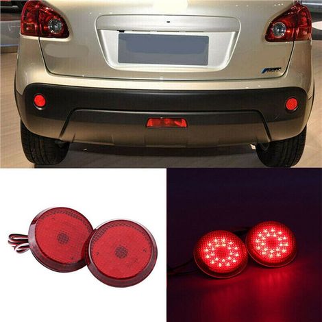 Cuatro reflectores redondos para el parachoques trasero/luces de freno traseras (rojas) aptos para Nissan Qashqai/Senna/Scion.