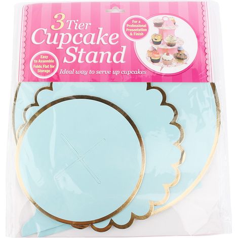 Présentoir à cupcakes élégant à 3 étages, réutilisable, idéal pour anniversaires et mariages. Présentoir à desserts décoratif en carton avec motif floral classique. (1/5)