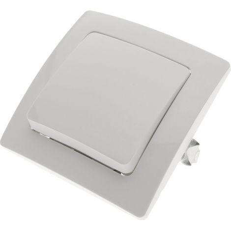 BeMatik - Poussoir encastrable avec plaque de finition 80x80mm série Lille blanc (1/5)
