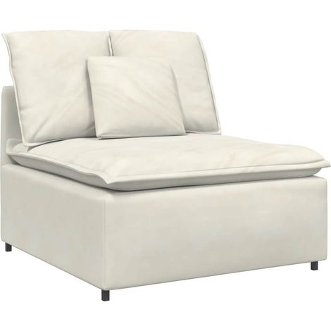 Modulo Centrale Divano Modulare con Cuscini Crema 100 cm vidaXL
