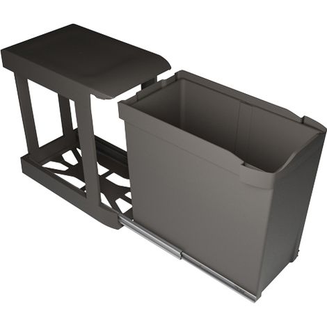 Poubelle automatique coulissante 30 L – Couvercle amovible – Pour caisson 300 mm – Acier et plastique – Ouverture manuelle ou automatique – Gollinucci