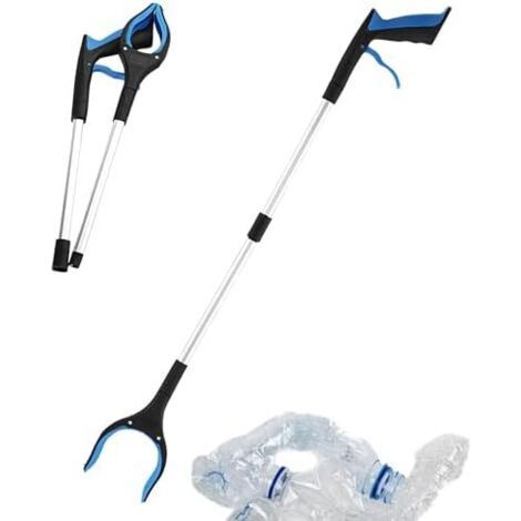 Reacher Grabber - Outil de ramassage pour personnes âgées Pince préhension pliable avec poignée solide et tête rotative à 360° d'assistance la mobilité Stick 83 cm Pour Bleu (1/5)