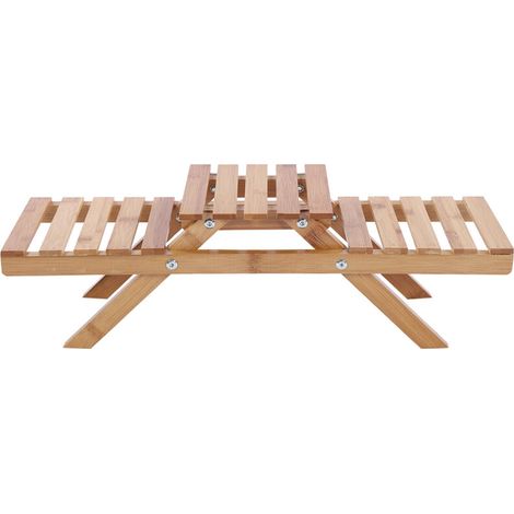 Étagère de rangement pliante en bois massif – 2 niveaux pour plantes d’intérieur et extérieur, légère et facile à ranger