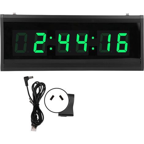 Horloge murale LED numérique moderne avec calendrier perpétuel, prise AU 100-240V, décoration pour chambre et salon (1/5)