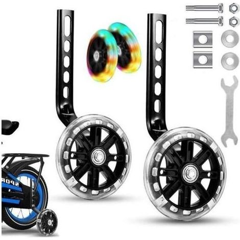 pair Roues d\\\\'entraînement pour vélo universel pour enfant - Noir (1/4)