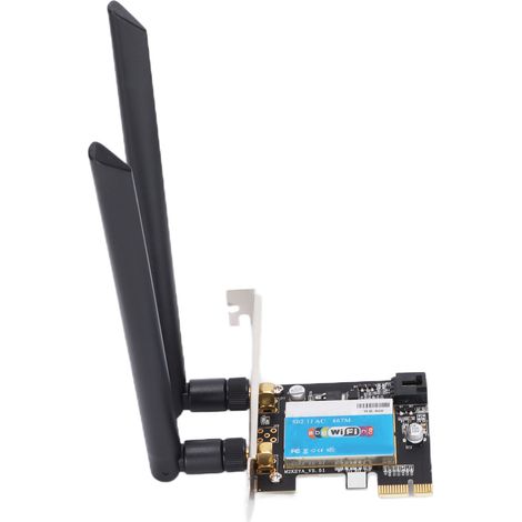 Carte réseau sans fil double bande 2,4 GHz/5 GHz avec interface PCIe et accessoires pour ordinateur de bureau