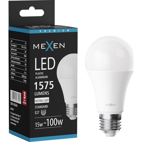 Mexen Nova Bombilla LED E27, A60, 15W, Neutral - 4000K, 1575 lm - L100-E27-1540-01 (1/5)