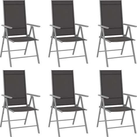 Maison Exclusive - Set Mobili da Pranzo per Giardino 7 pz Alluminio Argento e Nero (1/5)