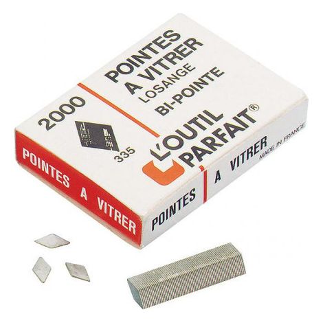 L'Outil Parfait – Pointes losange 335 S/SKIN – 2000 pointes bi-pointe – Pour appareil à vitrer – Coupe nette sans éclat
