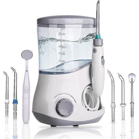 Appareil de nettoyage dentaire électrique à jet dentaire, hydropulseur, jet buccal, portable, blanc (1/3)