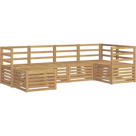 vidaXL Ensemble de canapés d'extérieur 6 pc Blanc Polyester