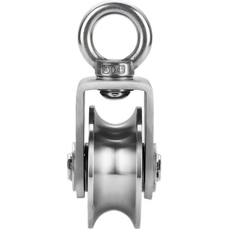 Poulie de levage en acier inoxydable 304 – Taille M – Diamètre 68 mm – Poulie avec support en U – Roue de guidage – Poulie de levage – Réa – Convient aux câbles de 22 mm de diamètre – Capacité de char (1/5)
