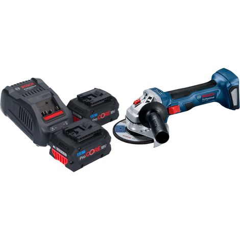 Bosch GWS 18V-7 Smerigliatrice angolare professionale a batteria 18 V 115 mm brushless + 2x batteria ProCORE 5,5 Ah + caricabatterie