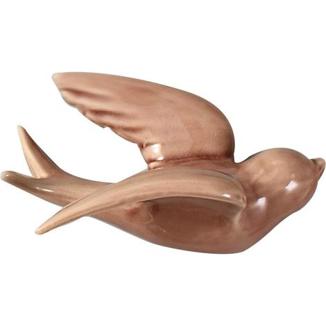 Oiseau céramique mural 3D – hirondelle suspendue, ambiance naturelle maison (1/4)