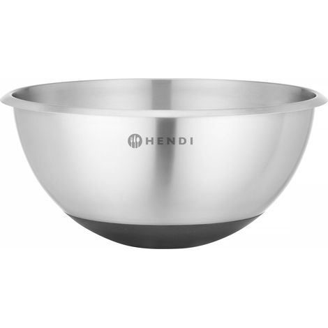 Bol à mélanger, 3L, saladier, bol multifonctionnel, bol alimentaire, avec base en caoutchouc antidérapante, ⌀265x(H)125mm, acier inoxydable (1/5)
