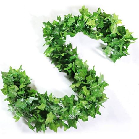12 Pièces de Lierre Artificiel Suspendu, Guirlande Verte pour Décoration de Bureau, Cuisine et Mariage (24m) (1/4)