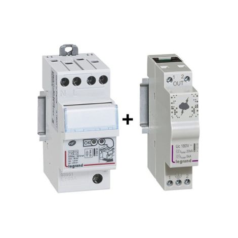 Legrand - Parafoudre bipolaire - Type 2 LEXIC + Parafoudre ligne tu00e9lu00e9phonique - Ru00e9f. : 003951 + 412200 (1/4)
