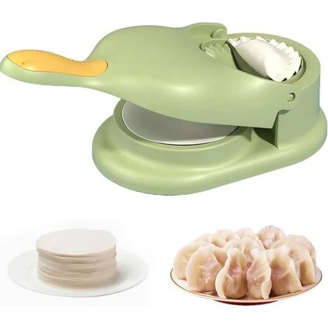 Machine a Ravioli Manuelle,PROCHOSEN 2 en 1 Dumpling Maker Mould, Rapide et Facile pour Faire des Boulettes,Vert (1/4)