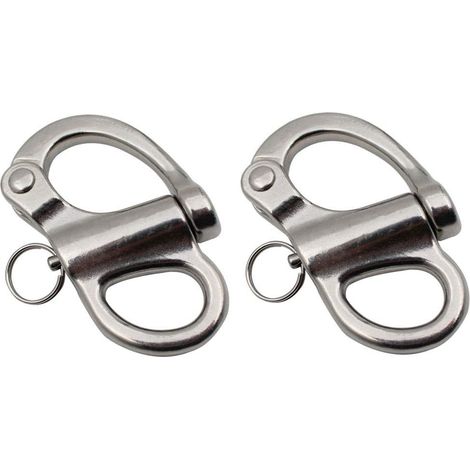 Fester Federbügel – 2er-Pack – Edelstahl 316 – Sichere und schnelle Verriegelung – Für Schifffahrt und Industrie – 52 mm Silber (1/5)