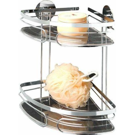 Turbo-Fix étagère d'angle salle de bain, 2 niveaux, (1/5)