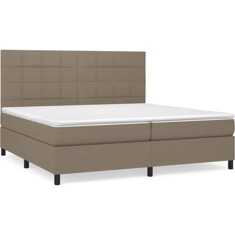 Maison Exclusive - Giroletto a Molle con Materasso Tortora 200x200 cm in Tessuto (1/5)