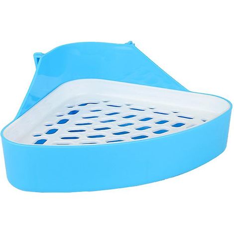 Boîte de toilettage et de couchage pour petits animaux, litière triangulaire pour lapins, cochons d'Inde et chinchillas, accessoires de nettoyage pour animaux (bleu, 1 pièce) (1/3)