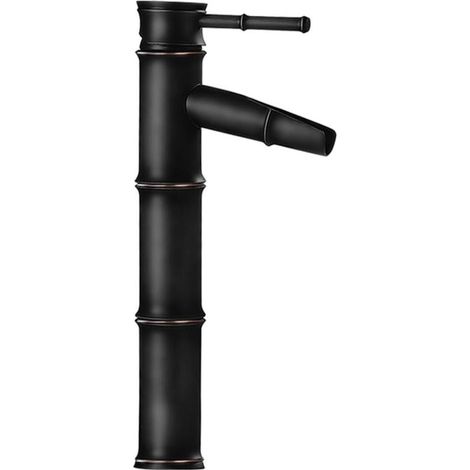 Moderne Einhebel-Waschtischarmatur mit einem Loch, Warm- und Kaltwasseranschluss, (Schwarz, 3A)