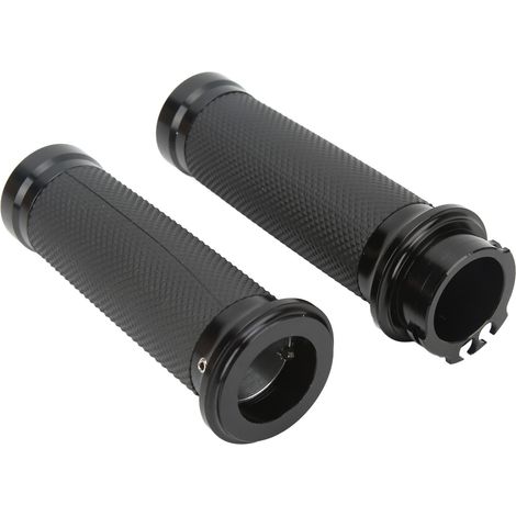 1 paire de poignées de guidon de moto de 25 mm, noires, confortables, anodisées, universelles et antirouille pour motos et vélos. (1/5)
