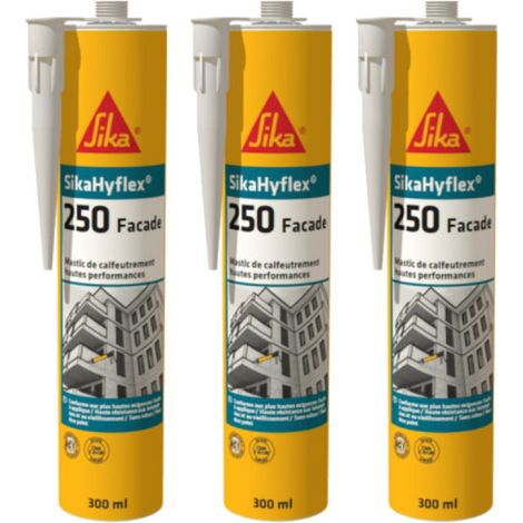 Set di 3 SIKA SikaHyflex 250 Sigillanti per facciate ad alte prestazioni - Grigio cemento - 300ml