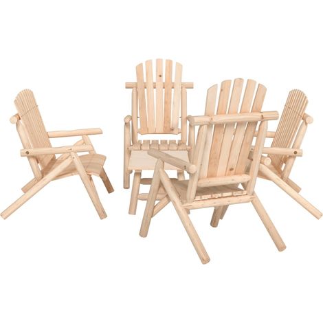 Juego de muebles de jardín 5 piezas madera maciza de abeto vidaXL (1/5)