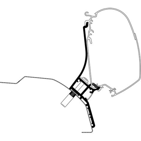 Thule Verdunkelungsrollo-Adapter Ducato H2, aufklappbares Dach, 3,75 m