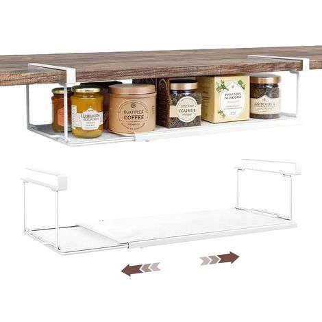 1 Panier Suspendu,Acier Carbone,Extensible 38-70cm,Sans Perçage,Cuisine,Bureau (1/5)