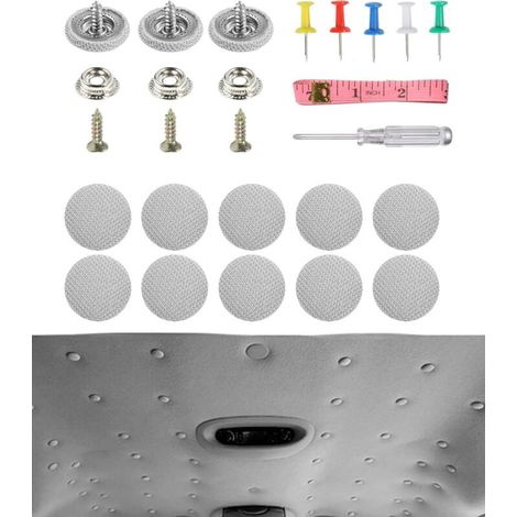 65PCS Kit de Rivets de Réparation de Voiture,rivets de réparation pour ciel de toit de voiture,Boucle Fixe de Toit de Voiture pour Rivets Automatiques de Toit Voiture Fixe Décoration(Gris)