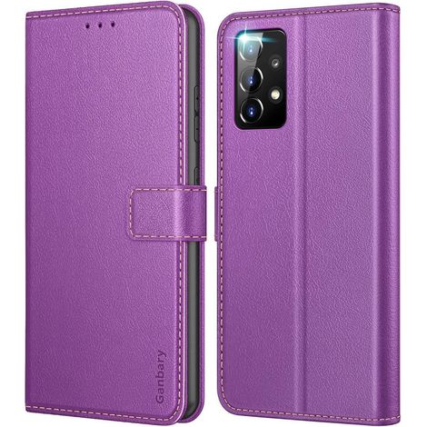 Handyhülle A52 A52s 5G Leder Flipcase Kartenfach Violett blasslila (1/5)