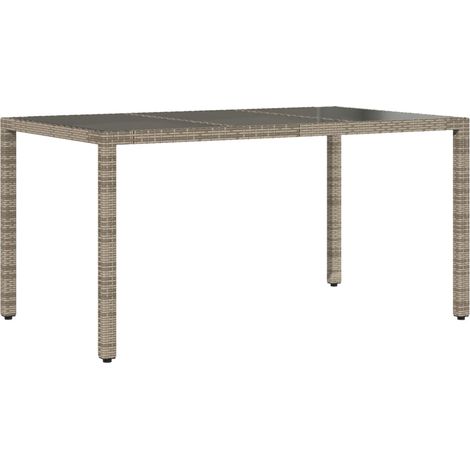 Maison Exclusive - Gartentisch mit Glasplatte Grau 150x90x75 cm P