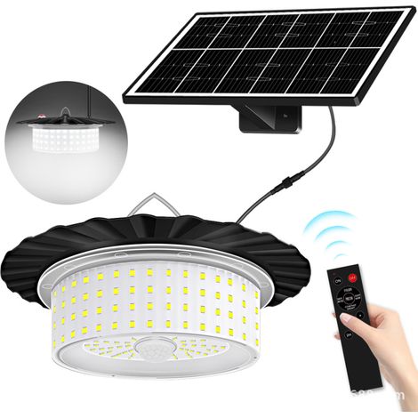 Lampada a sospensione solare a LED impermeabile con sensore di movimento, 5 modalità, telecomando, per uso esterno (360°) (1/5)