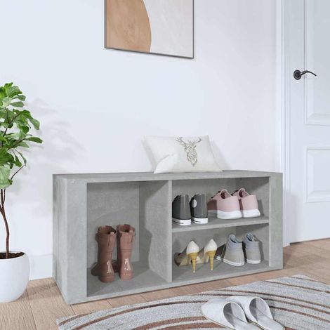 Meuble à Chaussures Étagère à Chaussures - Gris béton 100x35x45 cm Bois d'ingénierie BV580416 - BonneVie (1/5)
