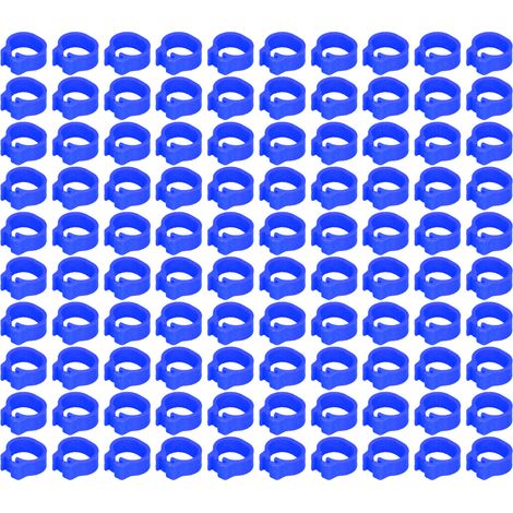 100 bagues de marquage pour pattes de pigeon 8mm, anneaux d'identification volaille sans inscription, bleu foncé, accessoires d'élevage (1/5)