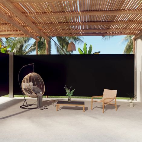 Auvent de Balcon Anti-Soleil - latéral rétractable - Auvent de jardin terrasse bistro - Noir 220x1000 cm Chic-687509 (1/5)