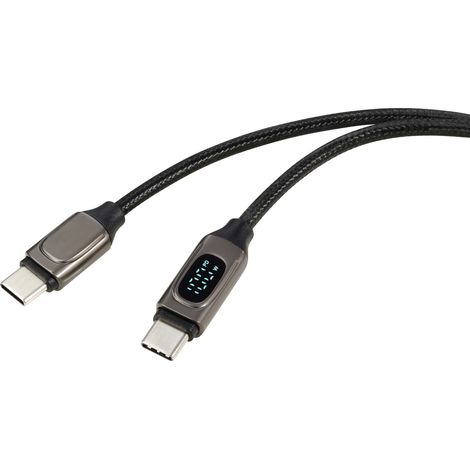Renkforce USB-Kabel USB 2.0 USB-C® Stecker, USB-C® Stecker 1.00 m Silber (metallic) RF-6249318 (1/5)