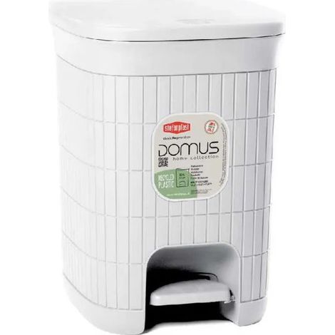 Pattumiera Bidone con Pedale Domus Bianco Polvere 20 Litri