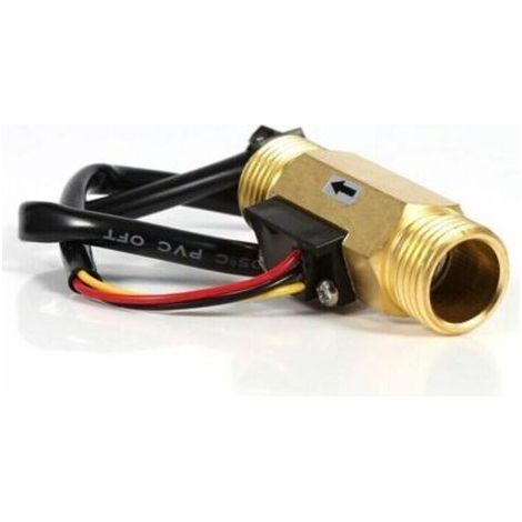 Capteur de Débit d'eau Débitmètre Fluidmètre Interrupteur de débit d'eau 60mm G1/2 in Fil de cuivre Liquide Compteur 1-25L/min (1/5)